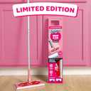Swiffer Sweep and Mop Deluxe, Limited Edition Pink, 2-in-1 Floor Mopping and Sweeping Kit, Multi-Surface Kit for Floor Cleaning, Includes 1 Sweeper, 5 Heavy Duty Dry Cloths, 3 Heavy Duty Wet Cloths