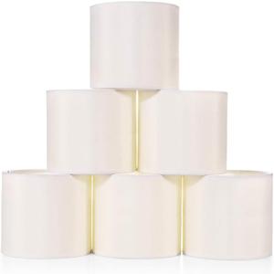 Wellmet Small Lamp Shades, ONLY for Candle Bulbs, Clip-on Drum Mini Lampshades, Set of 6, 5.5"x 5.5"x5", Cream White