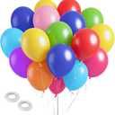 Balloons Assorted Colors Rainbow Decorations 100 Pack 12 inch Round Bright Latex Colorful Balloons for Birthday Baby Shower Wedding Party Birthday Decorations Supplies Arch Garland (Multicolor)