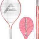 Kids Tennis Racket for Boys & Girls Aged 2-12 - Multi-Color & Style Youth Tennis Racket for Beginner, Includes 420D Nylon Shoulder Strap Bag (Yellow)