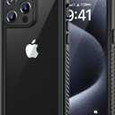 Lanhiem for iPhone 15 Pro Case, IP68 Waterproof Dustproof Shockproof Case with Built-in Screen Protector, Full Body Protective Heavy Duty Phone Case for iPhone 15 Pro - 6.1 inch (Black/Clear)