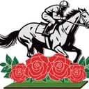 1Pc Derby Decorations Table Centerpiece, Wooden Horse Table Decor, Double Sided Derby Day Rose Horse Racing Decorations, Tiered Tray Decor for Horse Party Decorations, Derby Party Decorations for Home