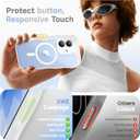 for iPhone 17 Case for Women Girls,Compatible with MagSafe,Camera Control,Full Camera Protection, Cute Wave Magnetic Phone Case for iPhone 17,Frosted Clear