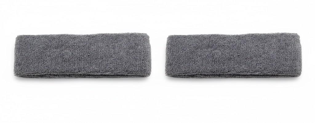 2 Pack Sweat Band, Sweat Bands Headbands for Men, Women, Sports, Tennis, Running, Gym, Workout (Gray)