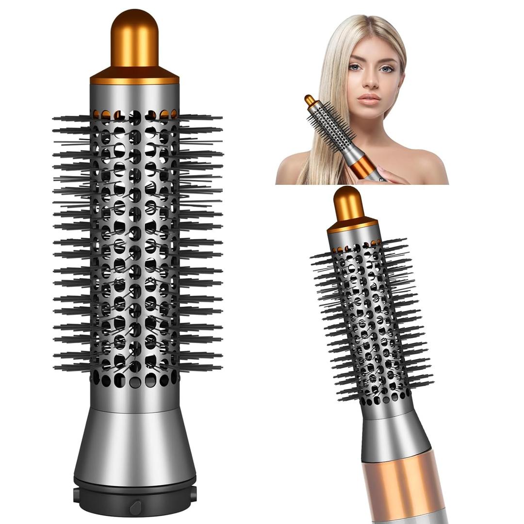 Small Round Volumizng Brush for Dyson Airwrap, 20MM Smaller Round Brush Compatible with Airwrap Styler for Adds Hair Body Shape Volume, Hair Volumizing Attachment Replacemet for NO.971893-03 (Gold)