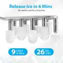 Aeitto Ice Makers Countertop, 9 Ice Cubes Release in 6 Mins, 26Lbs/24H, 2 Sizes of Bullet Ice Machine,Self-Cleaning Portable Ice Maker with Ice Scoop and Basket for Home Kitchen Office Bar RV, Black