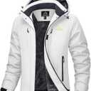 MAGCOMSEN Women's Ski Jacket Snow Winter Coat Waterproof Insulated Warm Fleece Thermal Skiing Jacket Windproof Raincoat (X-Large, White)