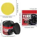 2Pcs Car Tire Shine with Sponge,Tire Coating Paste,Tire Polishing Paste,Ungraded Long-Lasting Tire Dressing with Wet Gloss Look Finish for Car, Truck, Motorcycle, RV & More