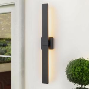 Black Modern LED Outdoor Wall Sconce 31.5" Long Outdoor Wall Lights Exterior Lighting Fixtures for House Porch Patio Garage Front Door, Easily Install Anywhere, 31.5 inch - 1 Pack