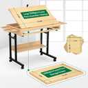 Wooden Puzzle Table with Drawers, 1500 Piece Puzzles for Adults & Puzzle Enthusiasts with Adjustable Height & Tilt, Felt Surface, Metal Stand with Lockable Wheels, Puzzle Storage Box and Cover, Medium-1500pcs
