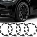 Wheel Rim Protect for Tesla Model Y 20" (2020-2024), Easy-Install Hubcaps Wheel Cover, Scratch-Resistant Car Tire Trim Rings, Stylish Design for Induction Wheels, Gunpowder 4Pcs Model Y Accessories, 2020-2024 Model Y 20in
