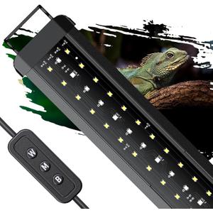 Pawfly 14 W UVB Light for Reptiles for 18" to 24" Terrariums Extendable Reptile Tank Light with Full Spectrum Brilliant with Day & Night Modes and Adjustable Brightness (Pro)