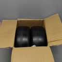 2 Pcs 13 x 5.00-6" Flat Free Lawn Mower Tires on Wheel with 3/4" & 5/8" Grease Bushing Zero Turn Mower Front Tire Solid Smooth Wheel Assemblies for Lawn Garden Turf, 3.25"-5.9" Centered Hub