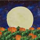 Funnytree 7x5FT Halloween Pumpkin Field Photography Backdrop for Kids Birthday Party Banner Starry Sky Night Moon Background Photo Booth
