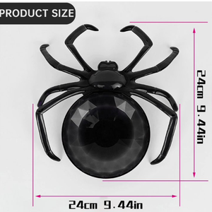Halloween Style Spider Candy Tray 9.44 Inch Plastic Dessert Plate Multi-Function Fruit Serving Bowl for Home Party Dining (24x23cm)