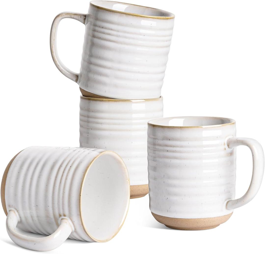 LE TAUCI Coffee Mugs 15 oz,Ceramic Mug Set, Coffee Cups for Latte, Hot Tea, Cappuccino, Mocha, Cocoa, Dishwasher Safe, Suit For Housewarming Wedding- 3.5 inch, Set of 4, Arctic White LE TAUCI Coffee Mugs 15 oz,Ceramic Mug Set, Coffee Cups for Latte, Hot Tea, Cappuccino, Mocha, Cocoa, Dishwasher Safe, Suit For Housewarming Wedding- 3.5 inch, Set of 4, Arctic White