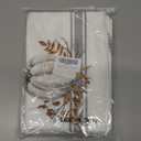 Fall Placemats Thanksgiving White Pumpkin Leaf Branch Tablemats for Dinner Table Gray Stripes Autumn Table Mats for Thanksgiving Day Holiday Cotton Linen Washable Set of 6