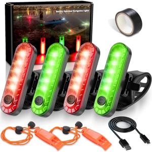 Kayak Navigation Lights Battery Operated, Battery Boat Navigation Lights, Waterproof Kayak Lights for Night Kayaking, Marine Safety Lights for Paddle Board, Pontoon Boat, Dinghy