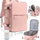 Vacuum Seal Travel Backpack with Air Pump,Compression Vacpack Waterproof Carry On Backpack for Travel Women Men with Vacuum System,Airlines Approved Daypack Laptop Space Saver Bags,Pink