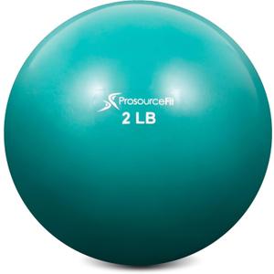 ProsourceFit Weighted Toning Exercise Balls for Pilates, Yoga, Strength Training and Physical Therapy, 2 lb, Aqua