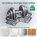 Adhesive Shower Caddy, 2 Pack Corner Bath Organizer, Rustproof Stainless Steel Shower Shelves with Large Capacity, No Drilling Shelves for Bathroom Storage, Home, Kitchen Dcor