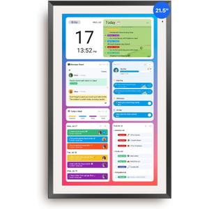 Apolosign 21.5-inch Digital Calendar, Smart Wall Planner with Calendar Sync, Chore Chart, Meal, Install Apps, Electronic Touchscreen Display for Family Schedules, Dual Mode, Wall Mount Included (Black)