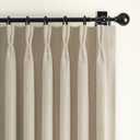 PleatedDrapes Room Darkening Natural Linen 84 Inch Curtains for Living Room, Modern Pinch Pleat Warm Beige Blackout 2 Layer Viral Curtain Thermal Sound Dampening Window Drape 84 Inches Length 2 Panels