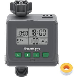 Hose Water Timer, Digital Irrigation Sprinkler Timer with Rain Delay/Manual Watering System for Garden/Outdoor Hose, Yard, Lawns, Gray, ITV112-V1