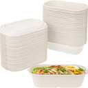 50 Pack 25oz Disposable Food Containers with Lids Meal Prep Lunch Food Takeout Salads Sandwiches Bowls Paper Meal Prep Containers To-Go Boxes for Salad, Pasta, Nacho, Burrito (25 oz/700ml,50pcs), medium