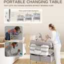 Baby Changing Table, Versatile Folding Changing Table, Waterproof Diaper Changing Station, Adjustable Height with 2 Drawers,Baby Changing Station, Mobile Nursery for Infant and Newborn