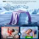 Ultra-Chill Cooling Pillowcase Set of 2 for Hot Sleepers, Softer Than Silk Pillow Cases for Protecting Hair & Skin, Breathable Bed Pillow Covers w/Zipper, Gifts for Women Men(Purple, King)