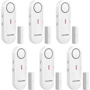 TechRise Door and Window Alarm,Door Alarms for Kids Safety,Easy-to-Install Door Sensor,3-Level Volume Adjustment, Suitable for Doors,Windows,Drawers,Garages,Apartment and Home Safety (White)