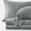 BEDELITE Flannel Sheets Queen Size Grey - Super Soft Fleece Sheets Set Fluffy (96×81in)