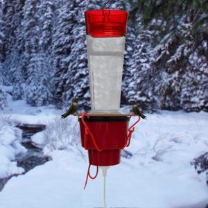 SHWORON Hummingbird Feeder Heater, Heated Feeders for Outdoors, Bird Heater Attaches to Bottom Feed Hummingbirds in Freezing Weather Winter Outdoor Garden(Feeder NOT Included) Red
