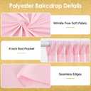 10x10ft Pink Backdrop Curtains for Wedding Parties Wrinkle Free Pink Curtains Photo Backdrop Drapes for Photography Birthday Baby Shower Soft Fabric Party Backgournd for Photoshoot 5x10ft, 2 Panels