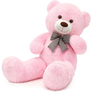 MorisMos Big Pink Teddy Bear, 39 Inch Giant Teddy Bear Stuffed Animals Plush, Soft Large Bears for Girls Girlfriend Birthday Gifts Soft Plush on Baby Shower