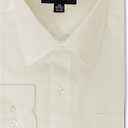 Mens Regular fit Solid Dress Shirts w/Convertible Cuffs (White, XXL)