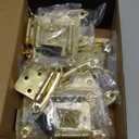 1/2" Overlay Cabinet Hinges, 20 Pack Self Closing Flush Mount Hinges with Door Bumper, Variable Decorative Hardware for Bathroom, Furniture, Kitchen Cabinet Doors, Brass Gold