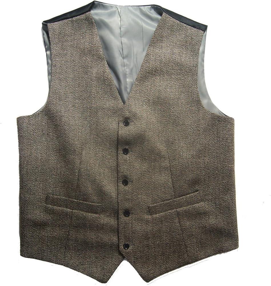 Boy's Tweed Plaid Formal Suit Vest, Size: XL