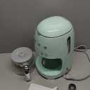 Smeg 50's Retro Style Aesthetic Drip Coffee Machine with 10 Cup Glass Carafe, Auto Start Feature, Keep Warm Plate, and Two Coffee Strength Settings (Pastel Green)