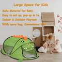 Pop up Kids Play Tent, Foldable Kids Playhouse Indoor Outdoor Toys Tents for Boys Girls Toddlers Birthday with Portable Storage Bag, Green Dinosaur