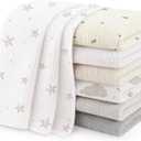 Susurration Muslin Burp Cloths 24x24 Inches Ultra Soft 100% Cotton, 4 or 7 Pack Baby Washcloths for Newborn, Absorbent Burp Rags & Swaddle Blankets (Star)