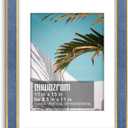 Suede 11x15 Frame - Single Frame, Christmas Elegant Sky Blue 11 x 15 Poster Frame with Mat for 8.5x11, 11x15 Picture Frames for Artwork, Puzzles, Photos and Movie Posters