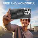 Phone Case Compatible with iPhone 15 Pro Max, with Magnetic Stand, Ring Kickstand, Compatible with Magsafe, Military Protection Black