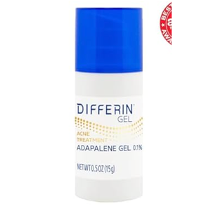 Differin Acne Treatment Gel, 30 Day Supply, Retinoid Treatment for Face with 0.1% Adapalene, Gentle Skin Care for Acne Prone Sensitive Skin, 15g Pump 