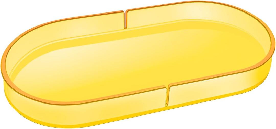 Acrylic Decorative Vanity Tray Perfume Jewelry Trinket Tray for Bathroom Counter Soap Toilet Tank Sink Small Candle Catch All Organizer, 12.6x6.3 Inches, Neon Yellow