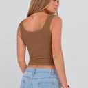 ANRABESS Tank Tops for Women Scoop Neck Crop Sleeveless Top Summer Going Out Basic Tee Cute Ribbed Slim Shirts Clothes 2026 (Brown, S)