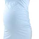 Liu & Qu Women's Maternity Bodycon Ruched Side Dress Casual Short & 3/4 Sleeve Dress for Daily Wearing Or Baby Shower (Medium, C1. Light Blue)
