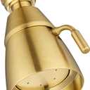 Angle Simple High Flow Shower Head, Brass Shower Sprayer for Outdoor, Adjustable Angle and Water Flow, G 1/2, Brushed Dark Gold