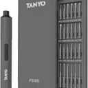TANYO Mini Electric Screwdriver Cordless, 51 in 1 Precision Screwdriver Set Rechargeable, Small Electric Screwdrive with 48 S2 Bits, 400mAh Battery LED Light Power Screwdriver for Electrical Repair